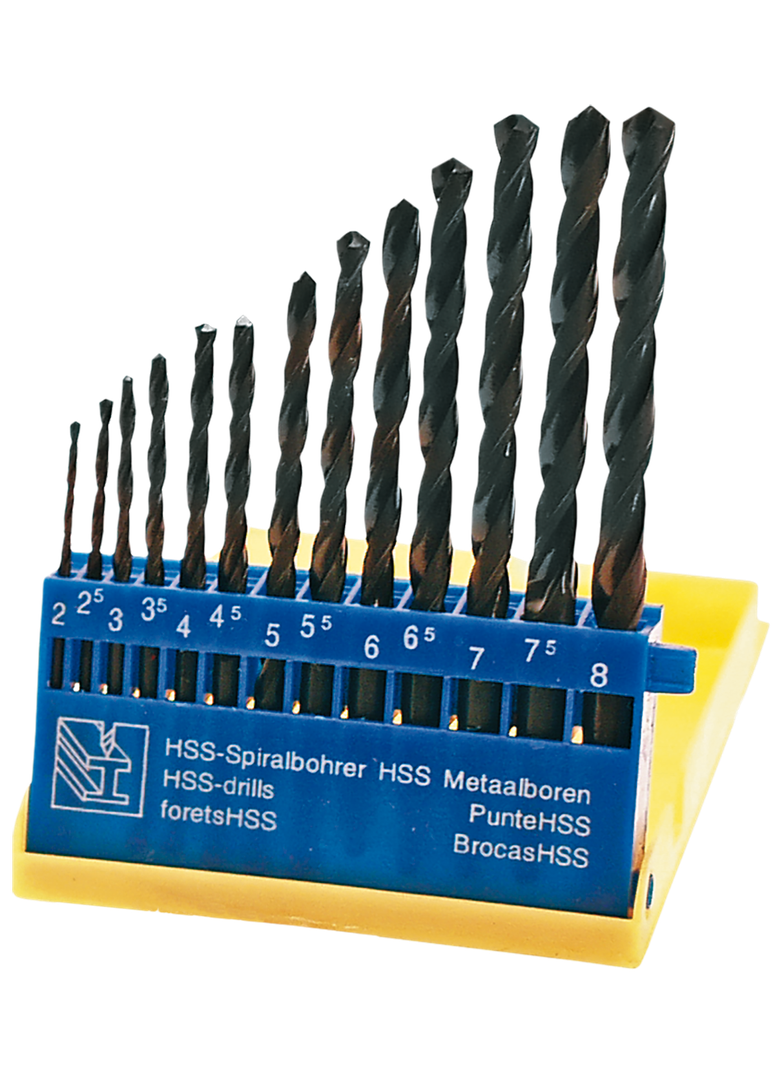 Wiertła do metalu HSS, 2.0-8.0 mm, zestaw 13 szt.