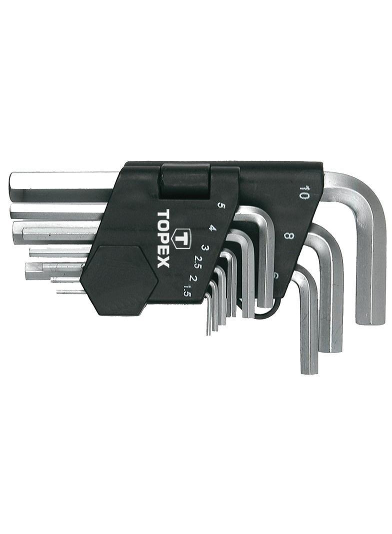 Klucze sześciokątne 1.5-10 mm, zestaw 9 szt.