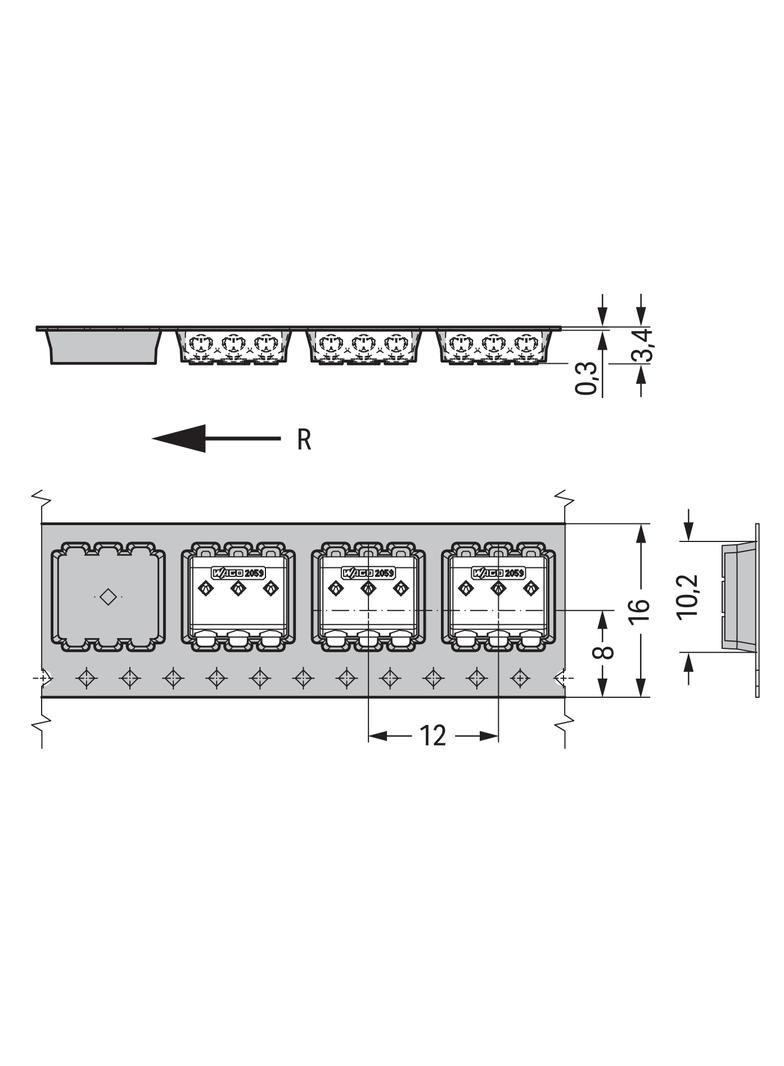 złączka SMD do płytek drukowanych 3-biegunowa raster 3 mm