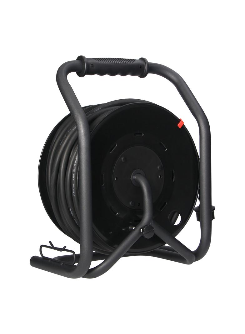 Przedłużacz bębnowy profesjonalny IP44, 4 gniazda 2P+Z (Schuko), kabel gumowy olejoodporny, H07RN-F