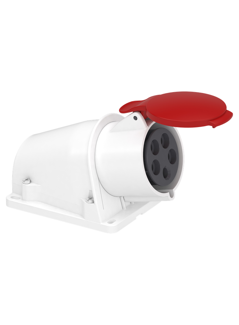 Gniazdo kątowe PratiKa 32 A - 3P + N + E - 380..415 V AC - naścienne