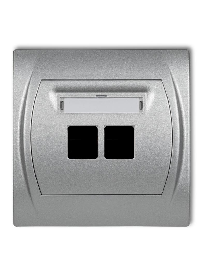 LOGO Gniazdo multimedialne podwójne bez modułu (standard Keystone) srebrny metalik 7LGM-2P KARLIK