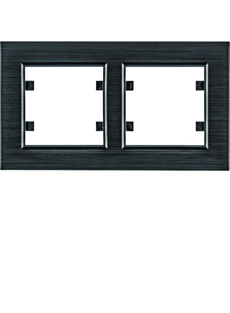lumina passion Ramka podwójna pozioma aluminium czarne WL9223 HAGER