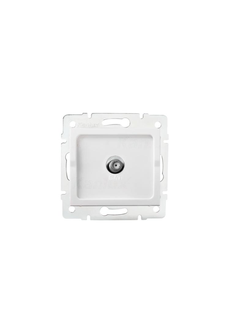 LOGI 02-1301-002 bi Gniazdo antenowe typu F LOGI 02-1301-002 bi kolor biały KANLUX