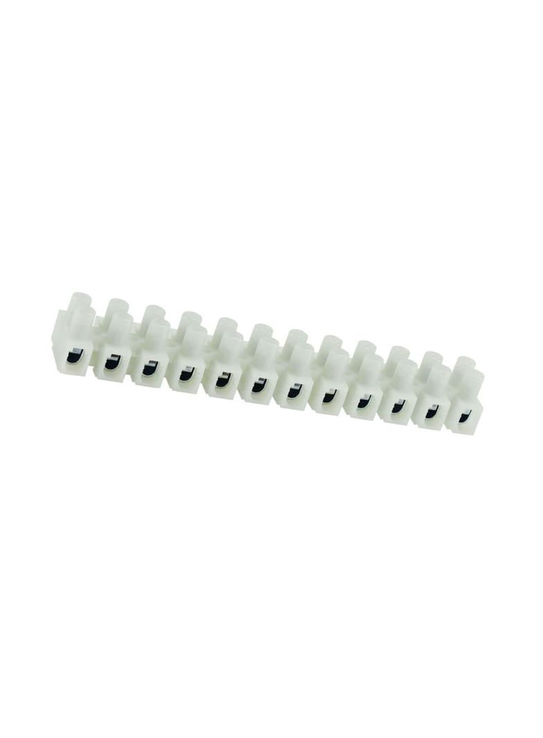 Listwa zaciskowa gwintowa 12‑torowa 10mm2 poliamidowa PA66 z podkładką biała 89094110 SIMET