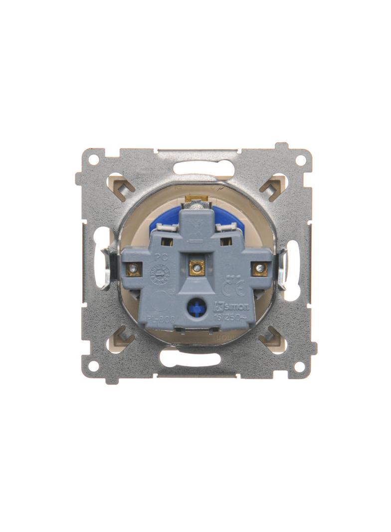 Simon 54 Gniazdo DATA z kluczem uprawniającym 16A z. śrub. kremowy