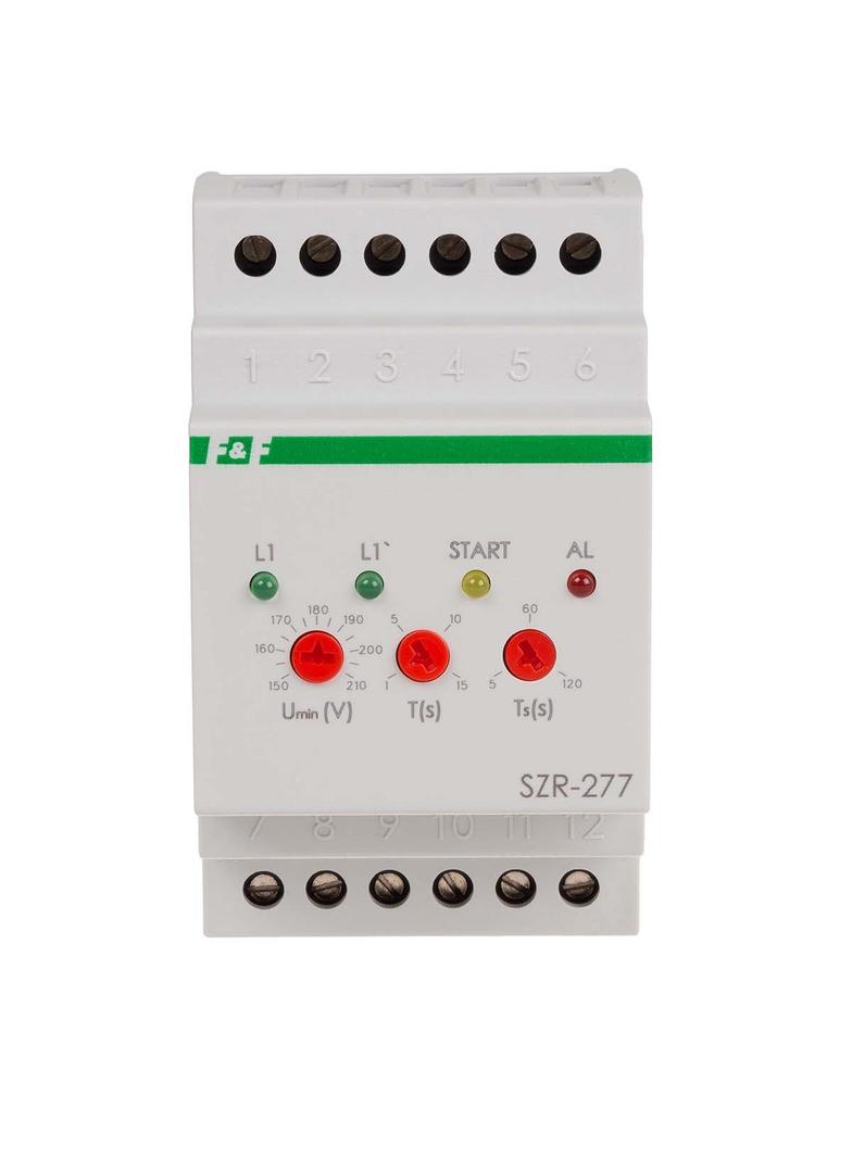 Jednofazowy sterownik załączania rezerwy zasilania SZR-277 F&F