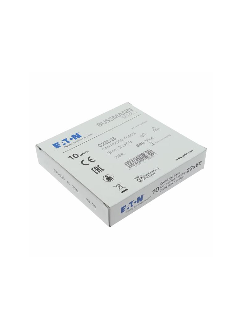 CYLINDRICAL FUSE 22 x 58 25A GG 690V AC Wkładka cylindryczna 22 x 58mm 25A GG 690V AC C22G25 EATON
