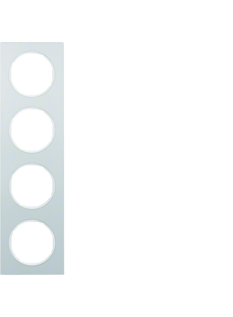 BERKER R.3 Ramka poczwórna aluminium/biała 10142274 HAGER