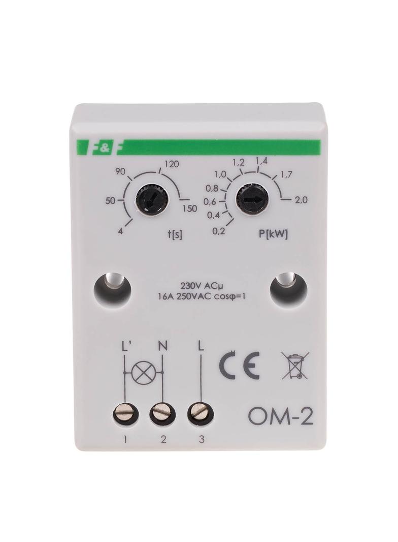 OGRANICZNIK POBORU MOCY, REGULACJA OBCIĄŻENIA 200-2000VA , I=16A, Z REGULACJĄ CZASU POWROTU ZASILANI