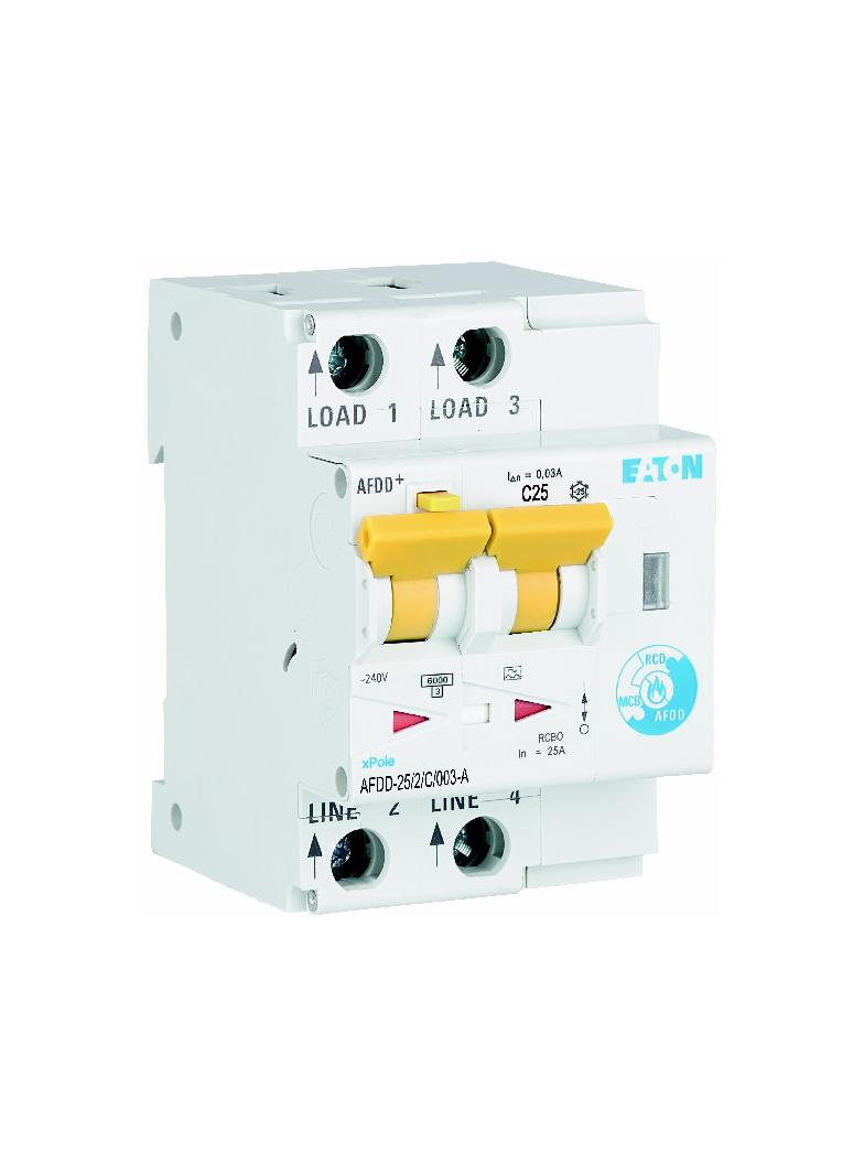 AFDD-25/2/C/003-A Przeciwpożarowy detektor iskrzenia 10kA C25A 2P 30mA typ A 187228 EATON