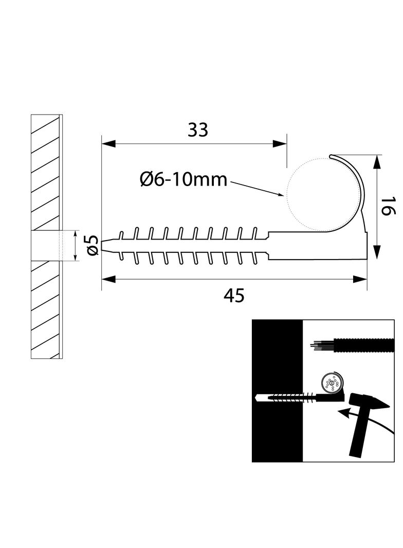 Uchwyt USMH-10 (100szt.) 15.1 46037 OPATÓWEK