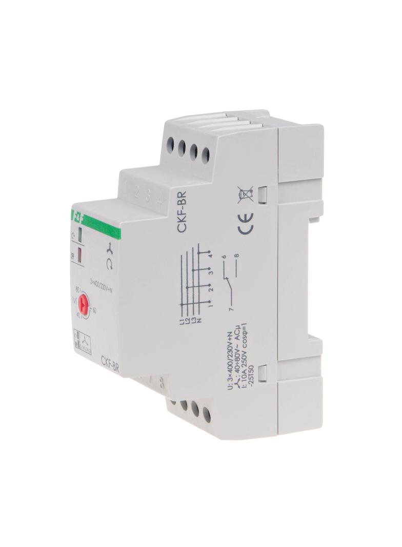 Mikroprocesorowy czujnik kolejności i zaniku faz z regulowanym progiem asymetrii, montaż na szynie D