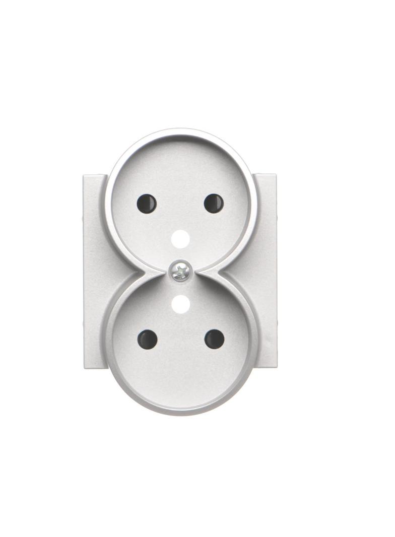 Simon 55 Pokrywa gniazda wtyczkowego podwójnego do: SGZ2CM Aluminium mat TGZ2MZP/143 KONTAKT
