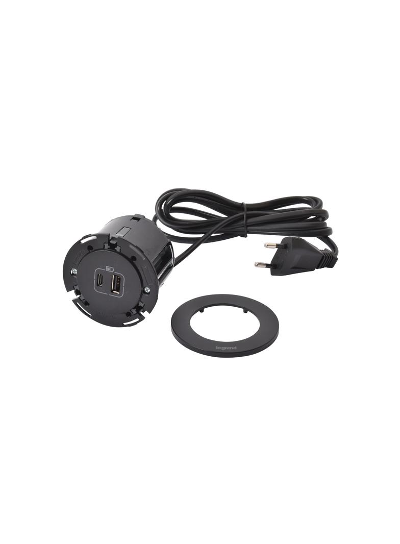INCARA: DISQ 60 - USB A+C - 2,0 M-CZARNY, Legrand