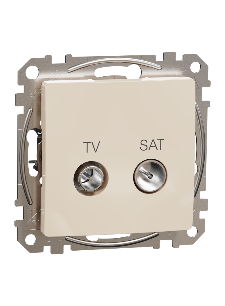 Sedna Design & Elements Gniazdo antenowe TV-SAT przelotowe 7dB beżowy SDD112474S Schneider
