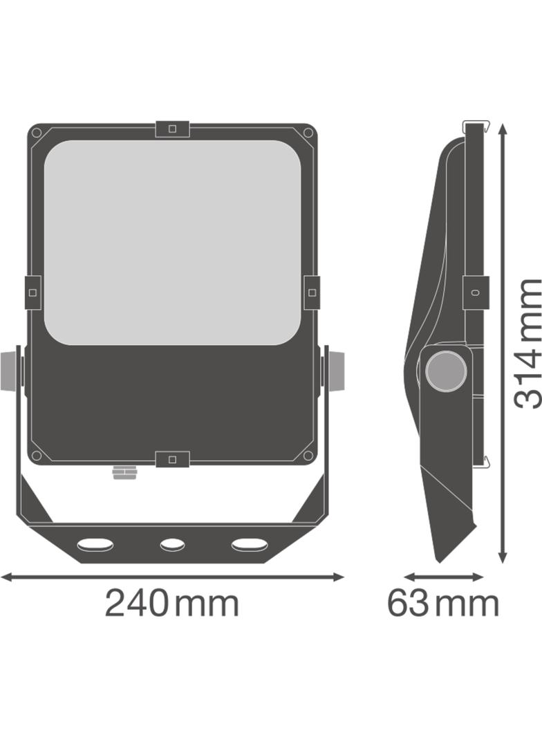 Naświetlacz LED FL PFM ASYM 45x140 50W 4000K BK 6200lm IP66 czarny 4058075353626 LEDVANCE