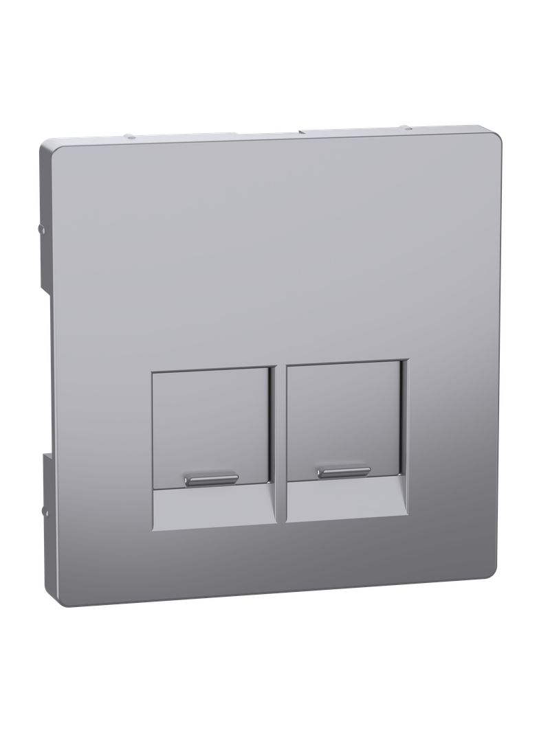 Merten, D-Life, płytka centralna gniazda 2xRJ45, stal nierdzewna