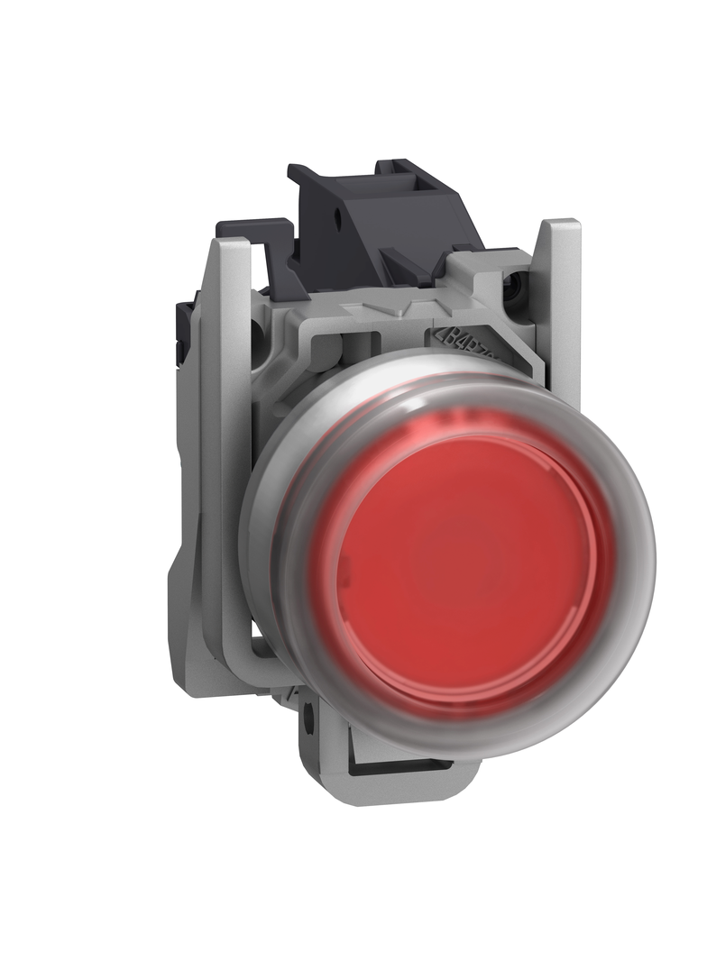 Harmony XB4 Przycisk do stref zagrożonych wybuchem czerwony osłona silikonowa z etykietą