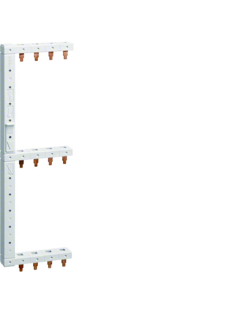 Szyna grzebieniowa kołkowa pionowa 4P 16mm2 do RCCB 3-rzędowa lewa 125mm KCF668L HAGER