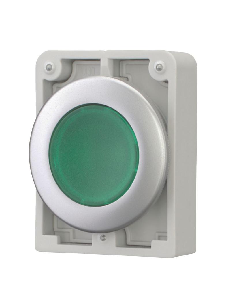 M30C-FDL-G Przycisk podświetlany 30mm płaski zielony z samopowrotem 182927 EATON