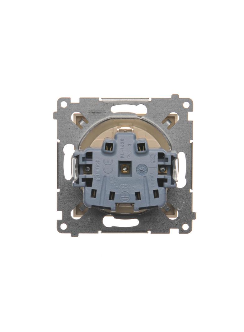 Simon 54 Gniazdo Schuko z przesłonami 16A z. śrub. kremowy