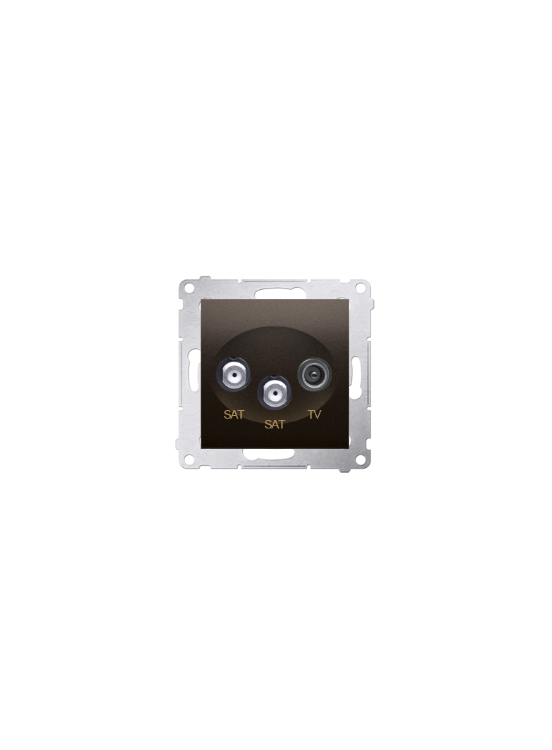 Simon 54 Gniazdo antenowe satelitarne podwójne SAT-SAT-RTV brąz mat