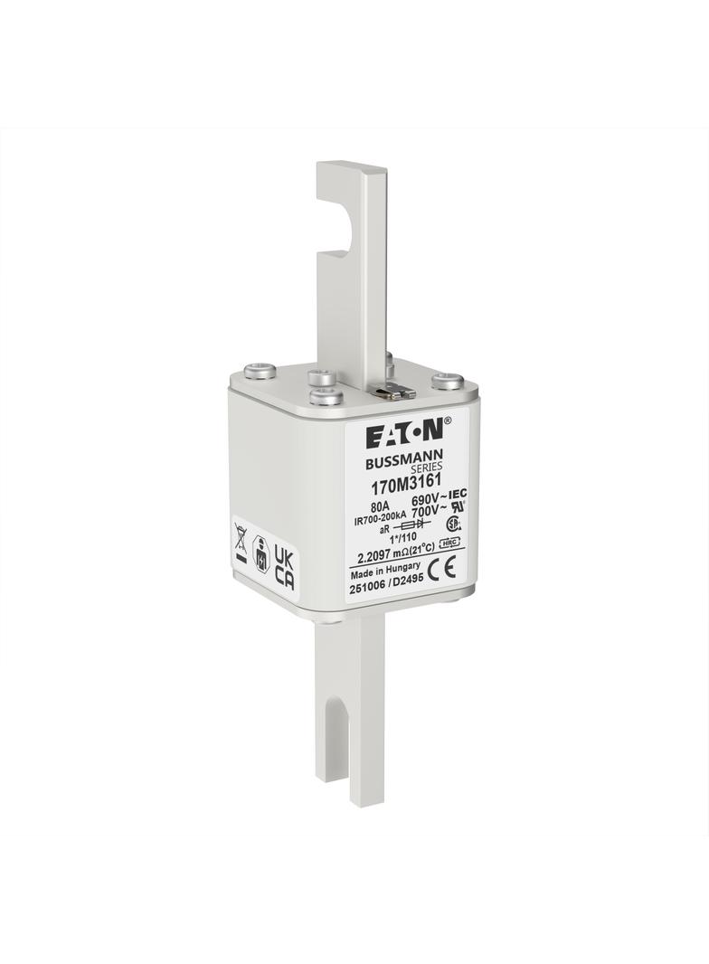 80A 690V 1*/110 aR INDICATOR FUSE Wkładka szybka 80A AC 690V rozmiar 1 45x45x134 mm, 170M3161 EATON