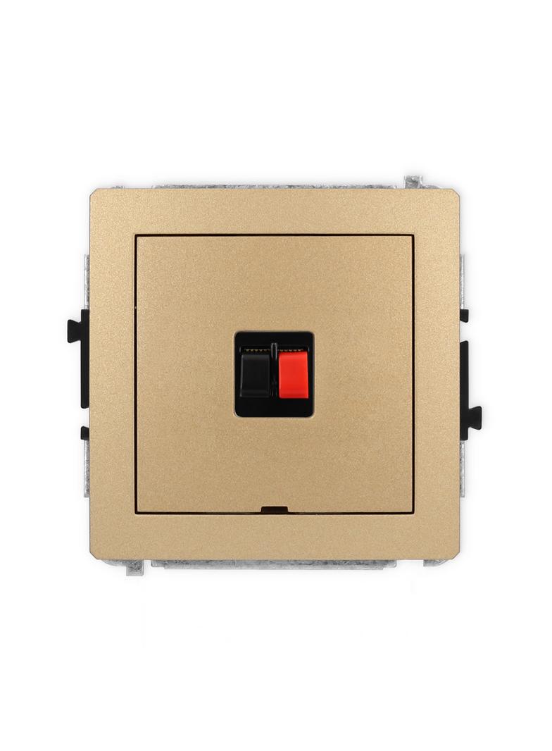 DECO Mechanizm gniazda głośnikowego pojedynczego, bez pola opisowego złoty metalik