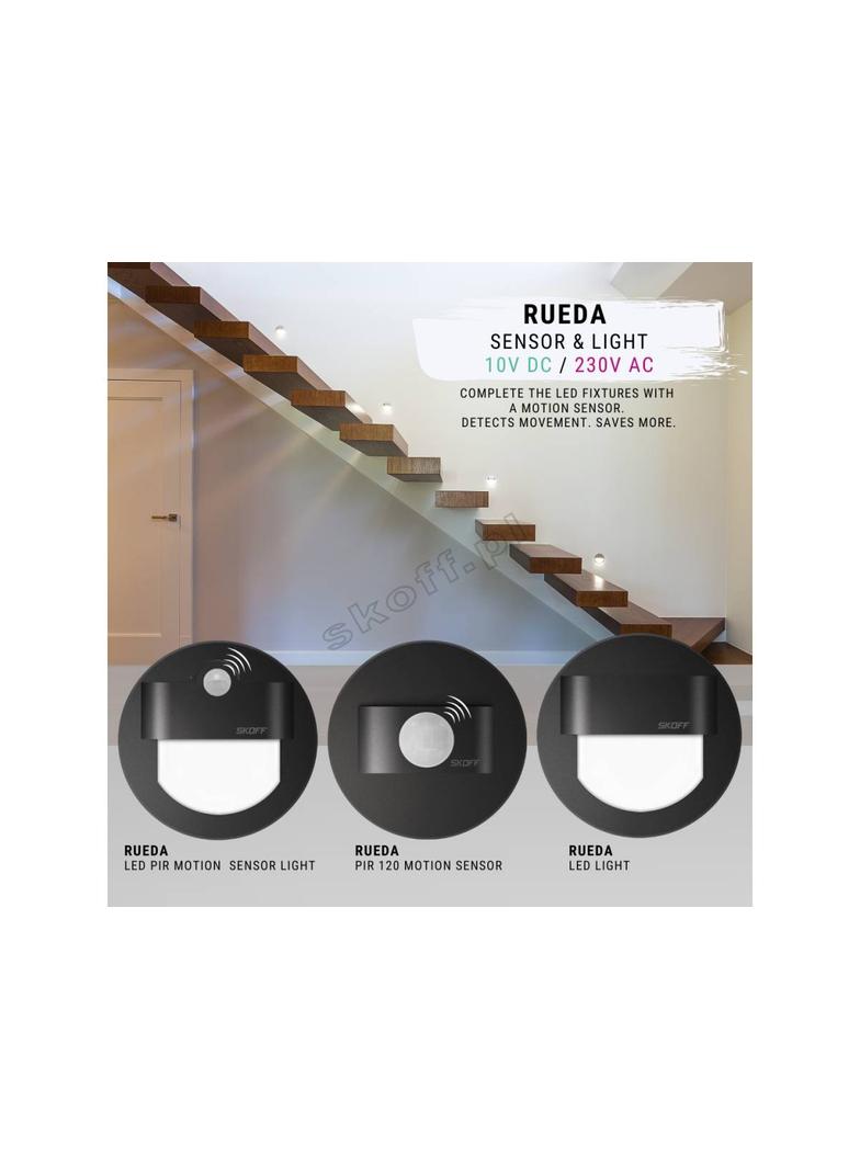 Oprawa Rueda LED PIR 120 Motion Sensor Light | 10 V DC | 1,0 W | IP 20 |LED | 4000 K | PIR 120o |Wyk