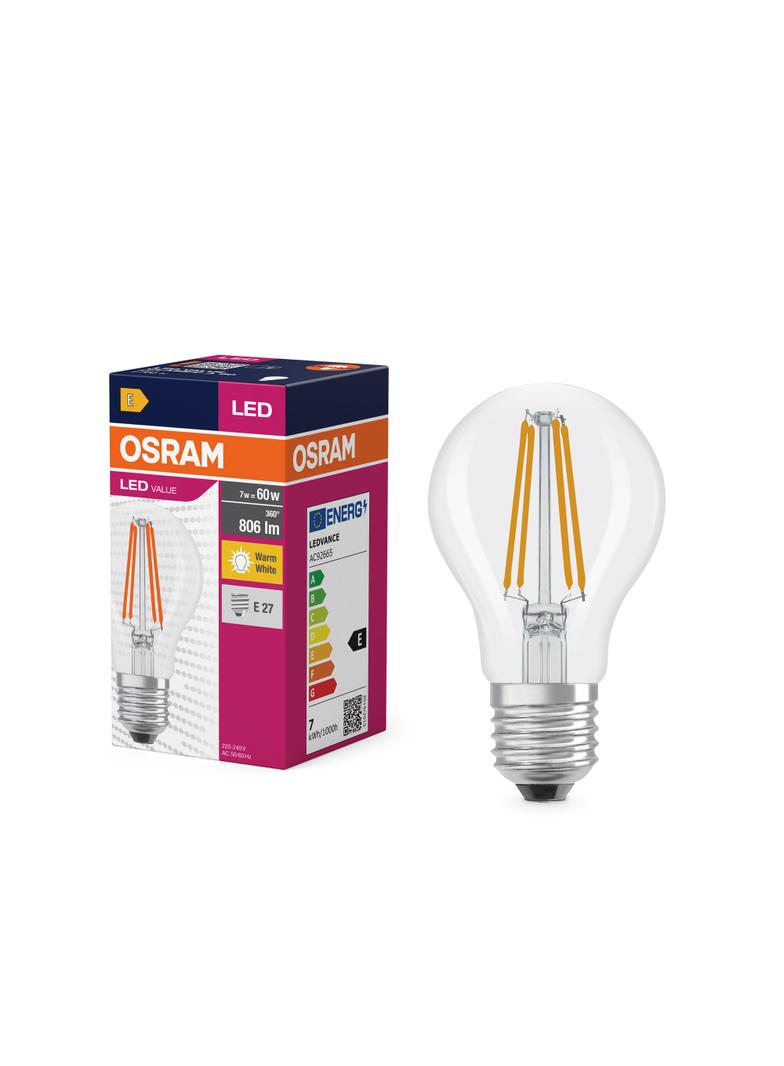 Żarówka LED E27 7W VALUE FILAMENT 7W/827 CLA60 806lm (odpowiednik 60W) 4058075819658 LEDVANCE