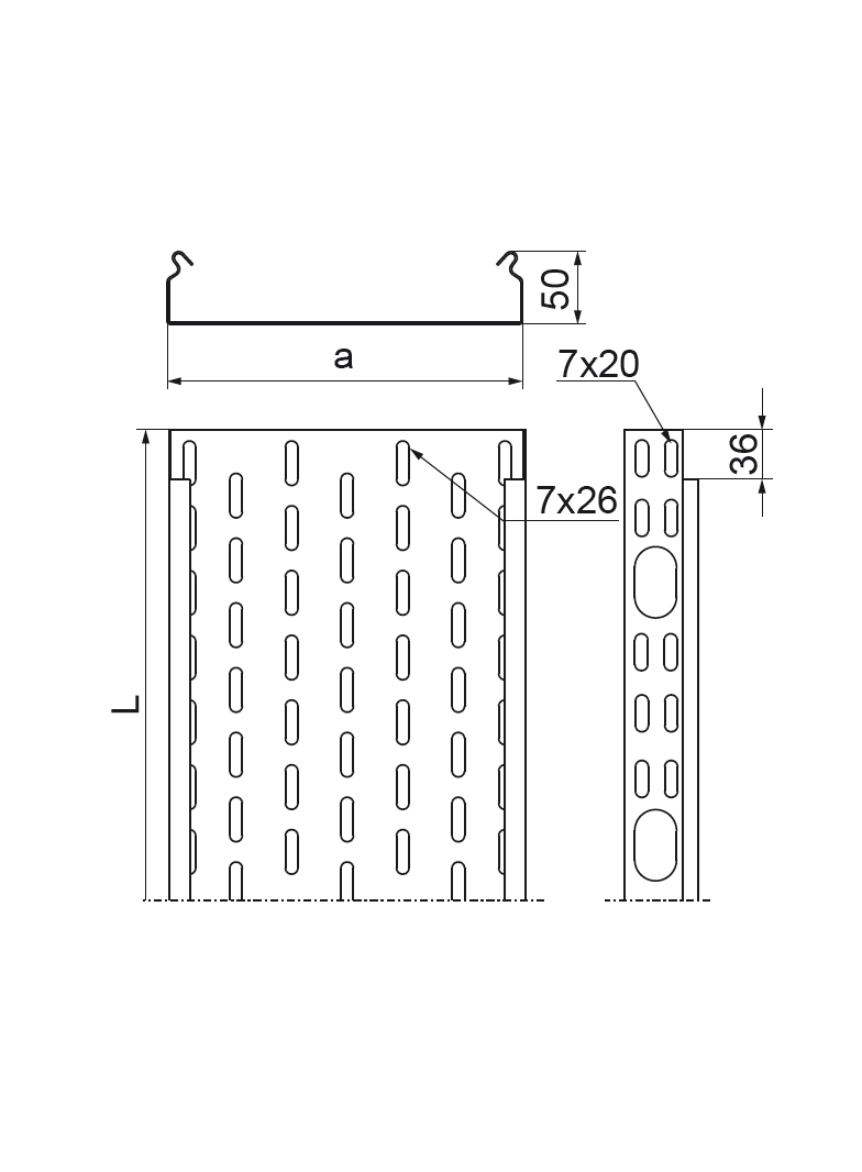 KOJ100H50/3 N KORYTKO 1,0 MM