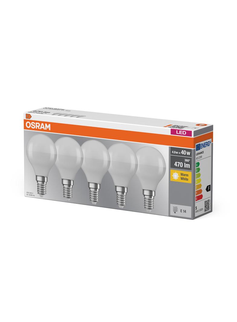 Lampa LED BASE Classic P40 4,9W/827 230V plastik E14 FS5 OSRAM