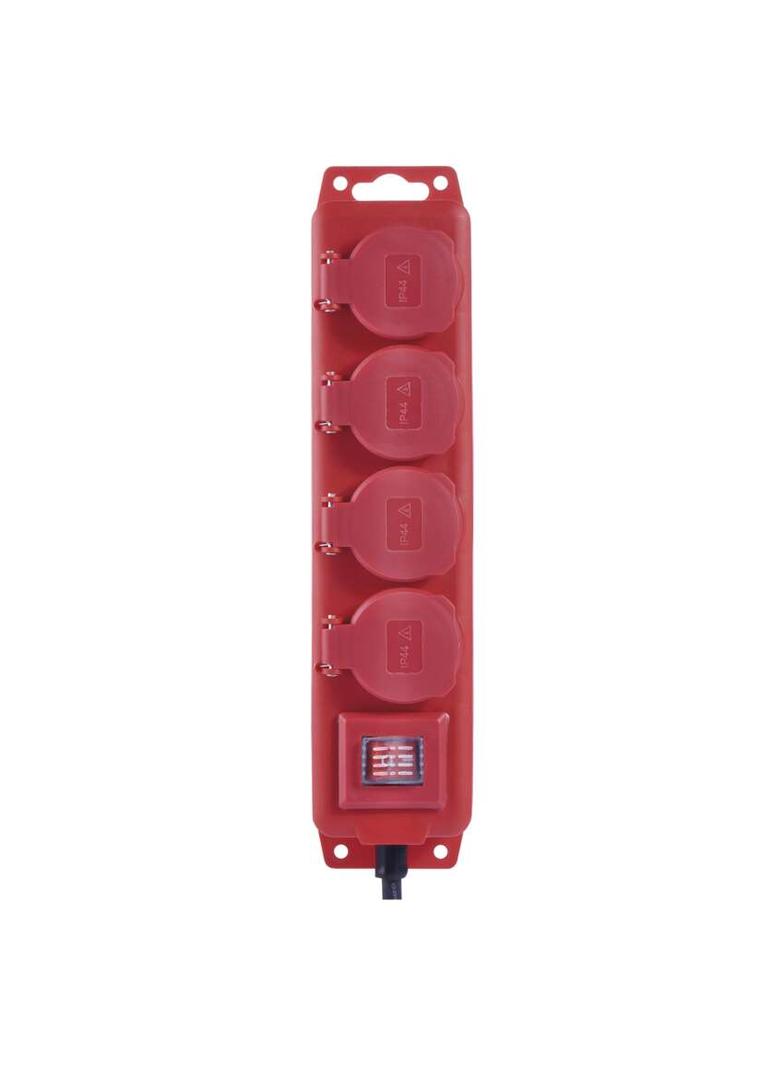 Przedłużacz z wyłącz. 4 gn, 3m 1,5mm, IP44 guma, czerwony P14131 EMOS
