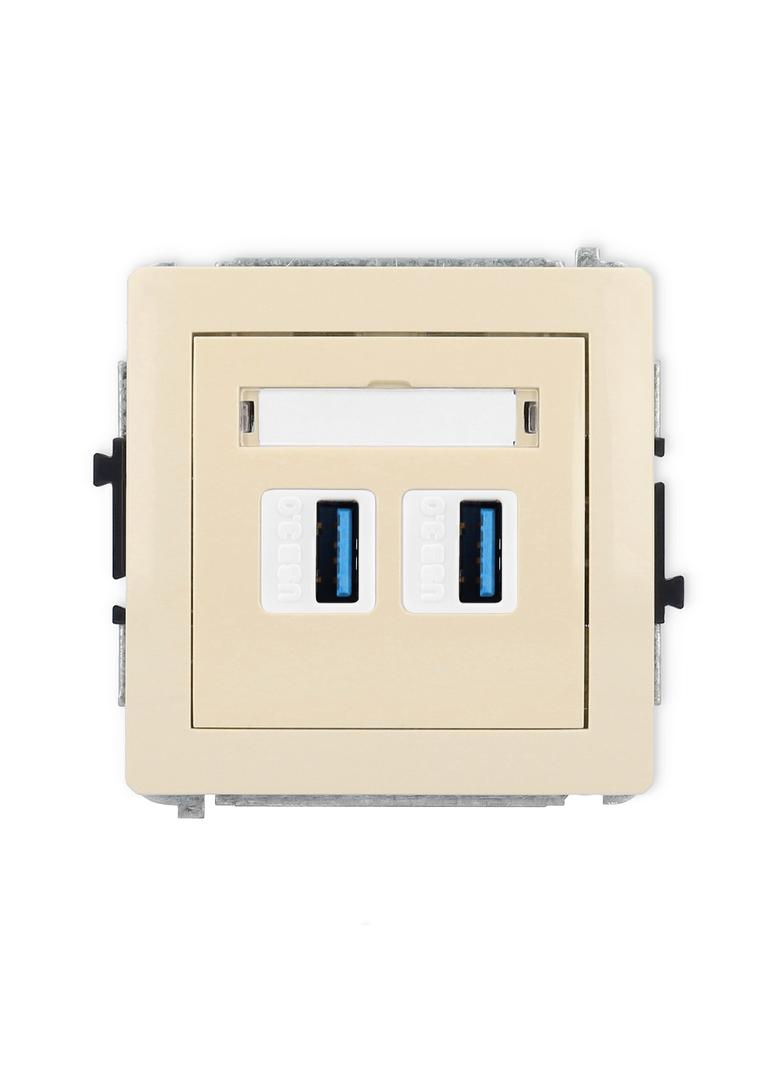 DECO Mechanizm gniazda podwójnego 2xUSB A-A 3.0 beżowy