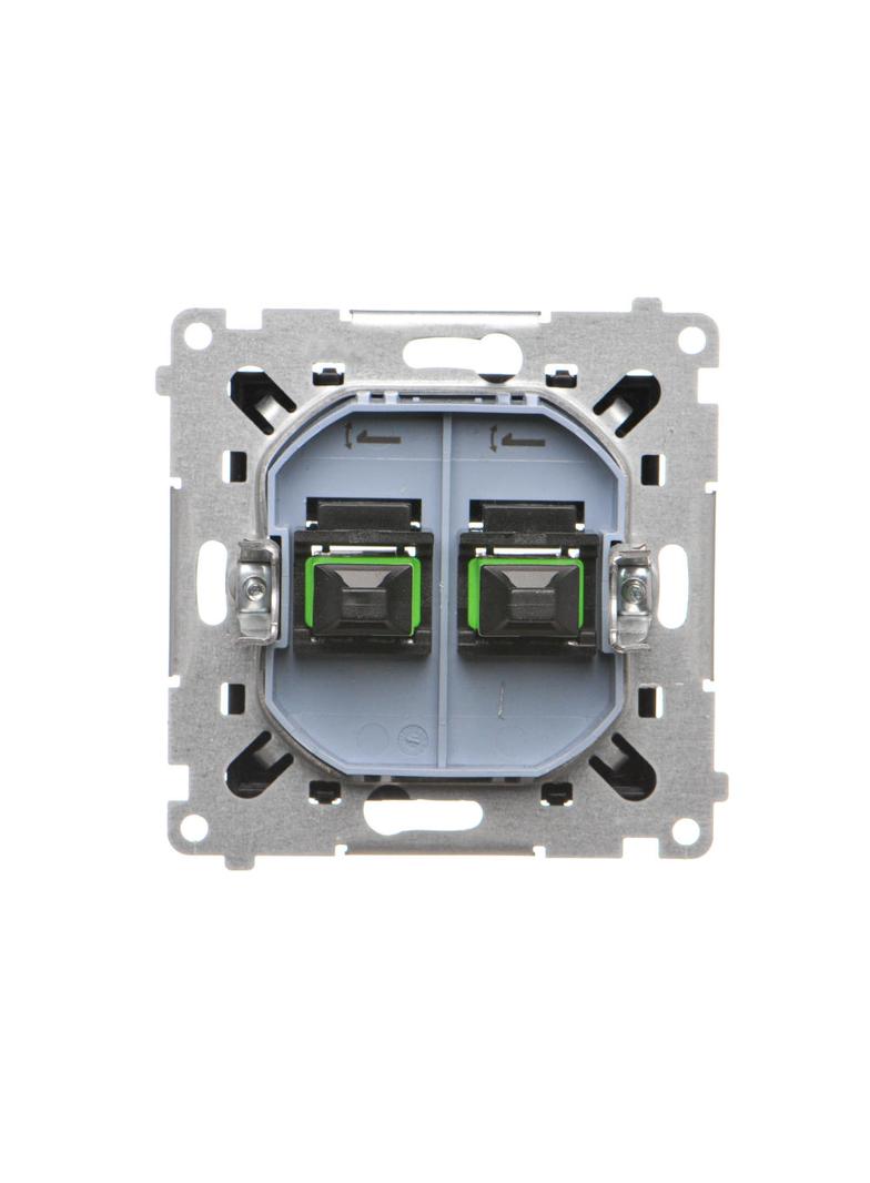 Simon 55 Gniazdo światłowodowe / optyczne podwójne SC/APC Czarny mat