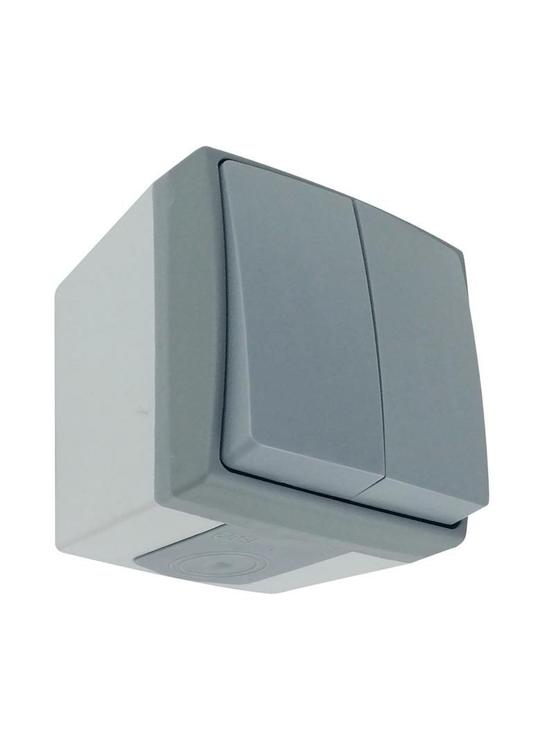 Łącznik świecznikowy AQUATIC PRO IP55, 10A, 230V AC, Szaro-Grafitowy 10 sztuk