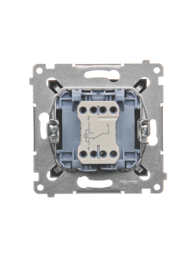 Simon 54 Łącznik schodowy z podświetleniem LED bez piktogramu 10A 250V szybkozłączka antracyt DW6L.01/X/48 KONTAKT