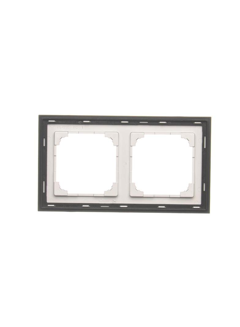 Simon 55 Ramka podwójna 2-krotna DUO Aluminium podstawa czarna TRD2.149/143 KONTAKT