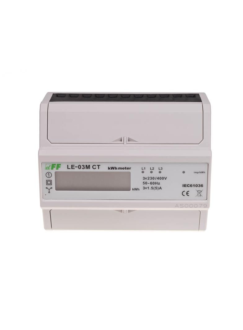 Licznik energii elektrycznej - trójfaz. z programowalną przekładnią RS-485 MODBUS LCD kl.1 LE-03M-CT F&F