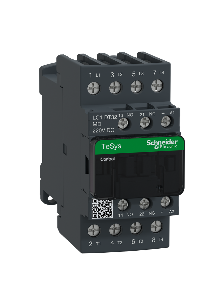 Stycznik 4 bieguny I=32A AC-1 styki 4 NO napięcie cewki 220 V DC LC1DT32MD Schneider