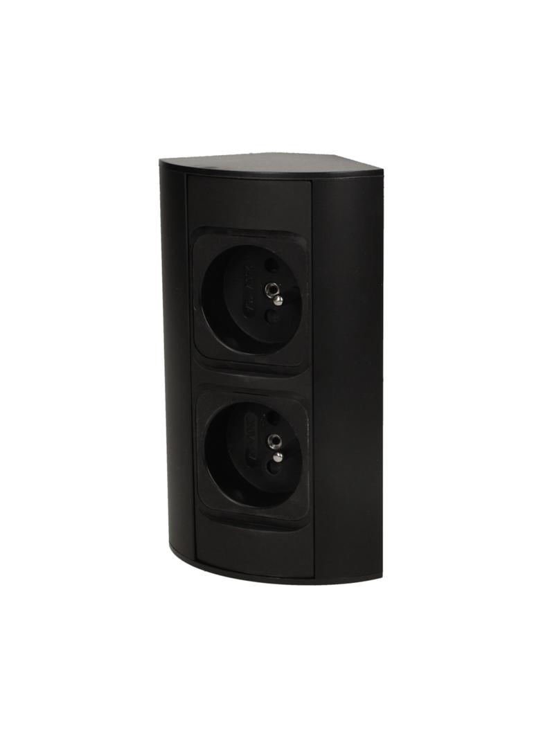 Gniazdo meblowe bez wyłącznika 2x2P+Z czarne OR-AE-1303/B ORNO