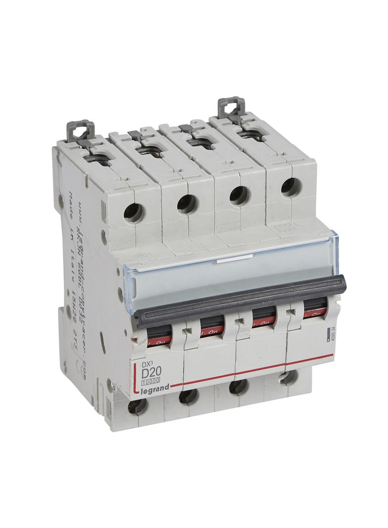 WYŁĄCZNIK NADPRĄDOWY S 314 4P D 20A 10000A SERII DX3, Legrand