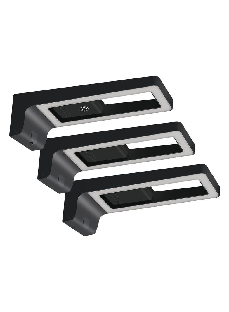 ARTUS zestaw 3 lamp podszafkowych LED, 3x3W, 3x225lm, 4000K, z włącznikiem dotykowym i USB, czarne