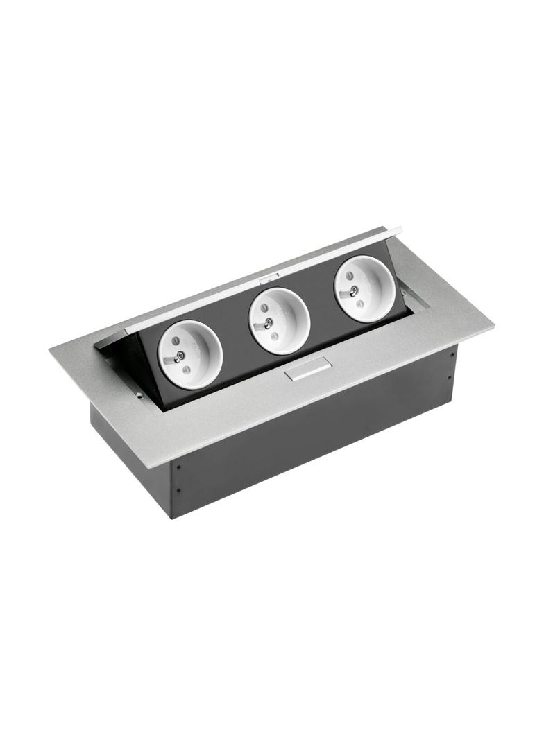 GTV PRZEDŁUŻACZ BIURKOWY 3X GNIAZDO Z UZIEMIENIEM, ALUMINIUM AE-PB03GU-53 GTV Poland