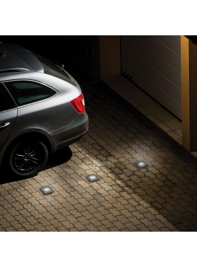 LUKKA CONNECT GU10 250V IP67 110x110x140 SZARY KWADRATOWA gruntowa, najazdowa, przelotowa