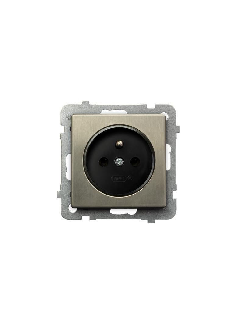 SONATA Gniazdo pojedyncze z uziemieniem - kolor nowe srebro