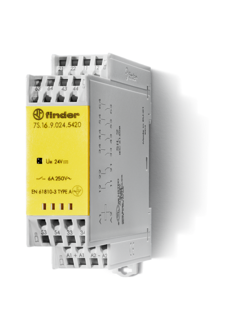 PrzekaźnikZ mechanicznie sprzężonymi zestykami serii 7S: 4Z + 2 R 6A 24V DC 7S.16.9.024.5420 /5szt./ FINDER