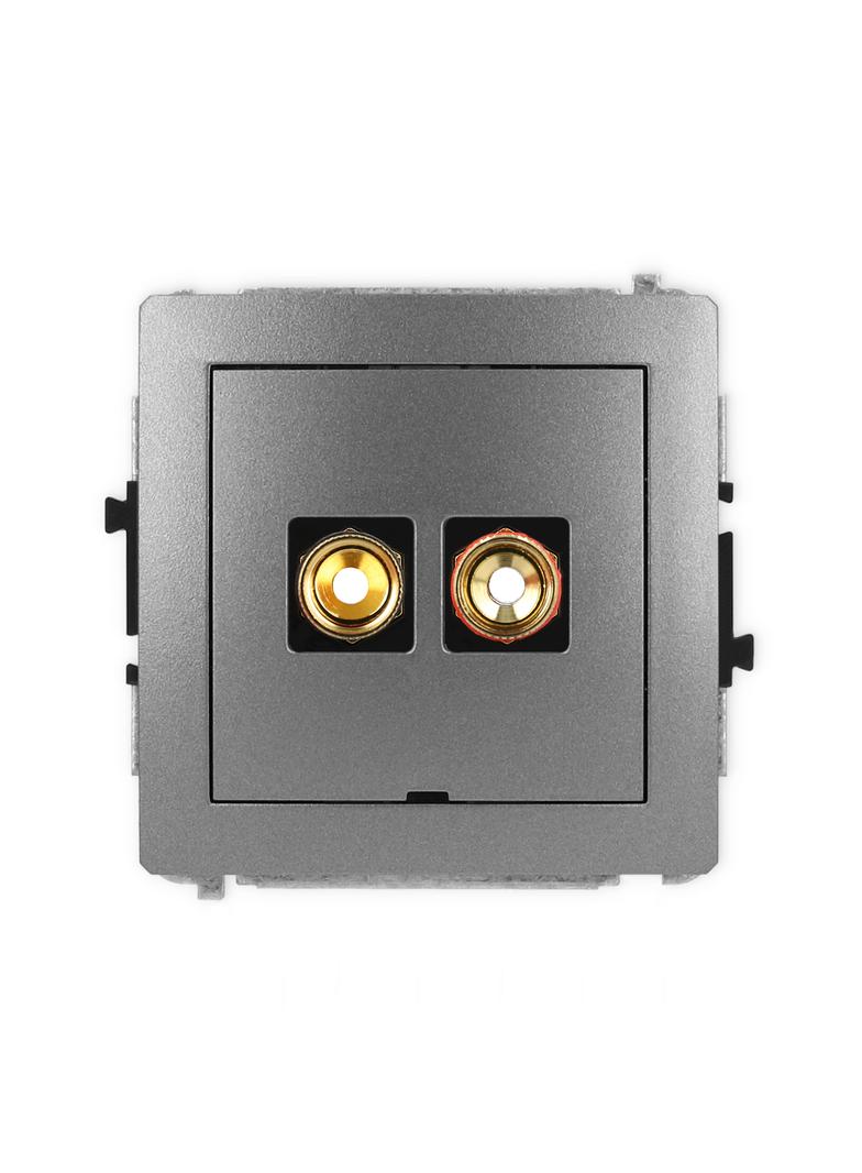 DECO Mechanizm gniazda głośnikowego pojedynczego, bez pola opisowego (typu banan - czerwony i czarny