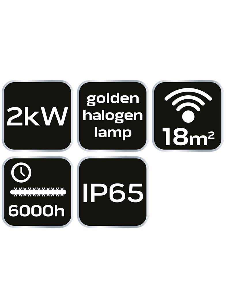 Promiennik 2000W, IP65, element grzejny golden halogen lamp